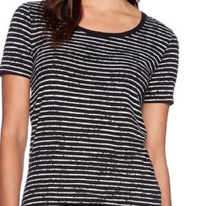 ATM Anthony Thomas Melillo Striped Short Sleeves Tee T-Shirt
Top White Large